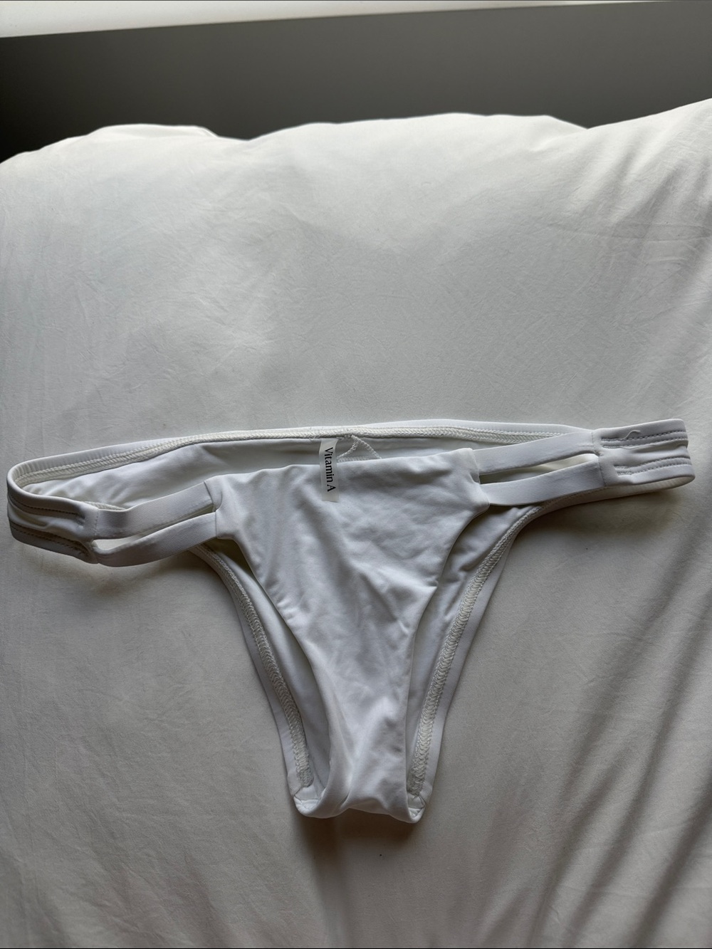 Vitamin A White Strappy Bikini Bottom